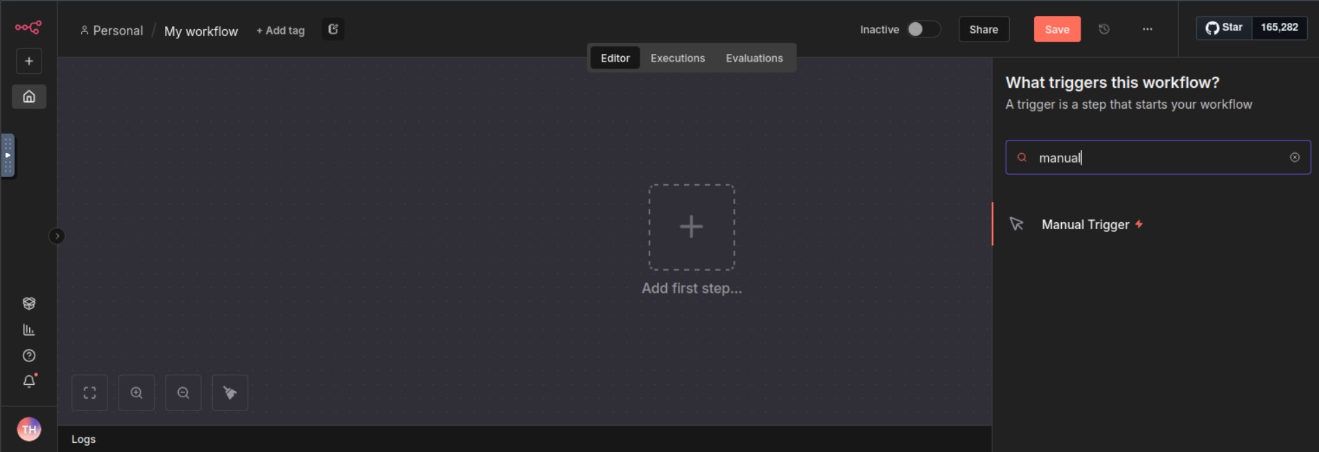 Search for Manual Trigger